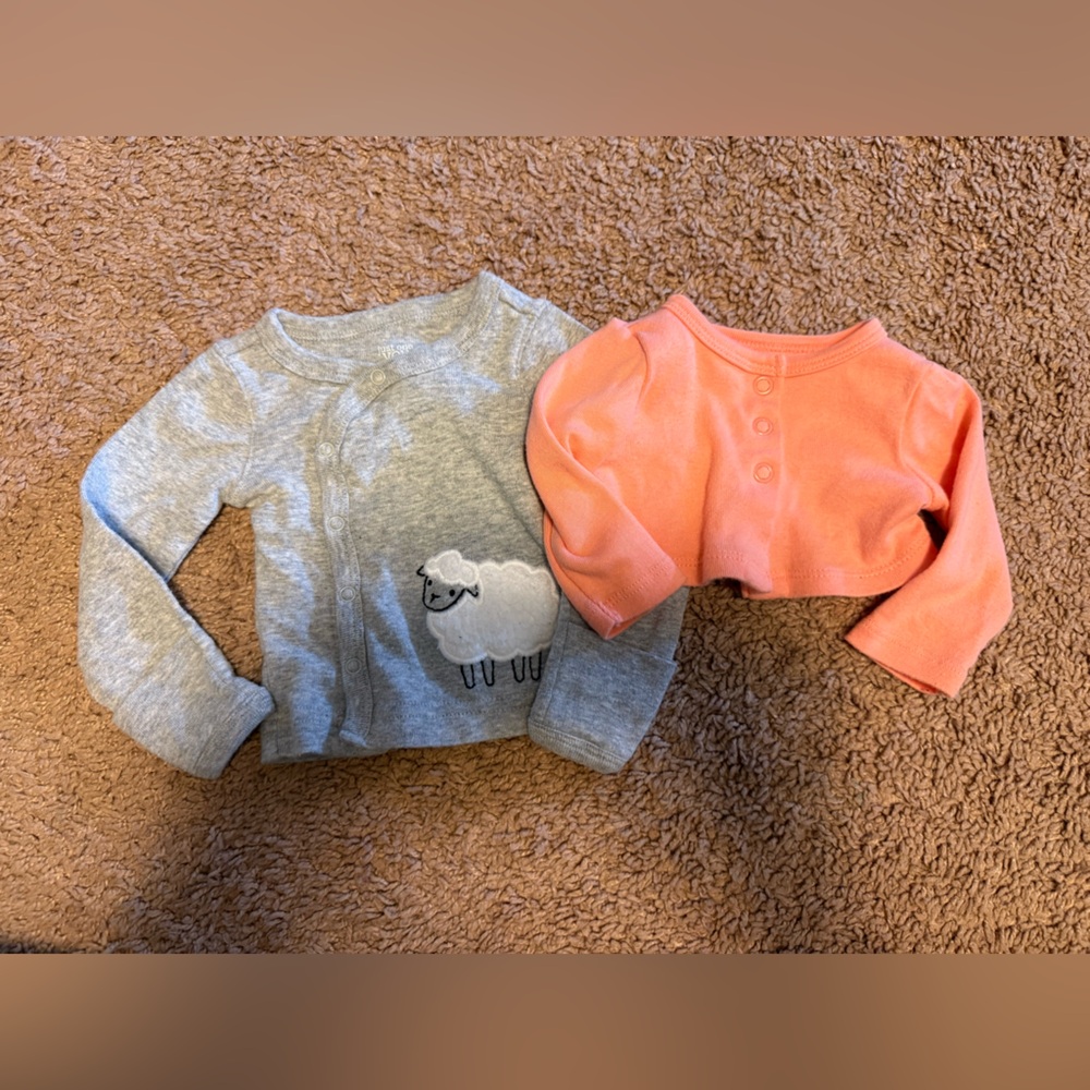 Carter's Gray Sheep Top and Pink Cardigan Set